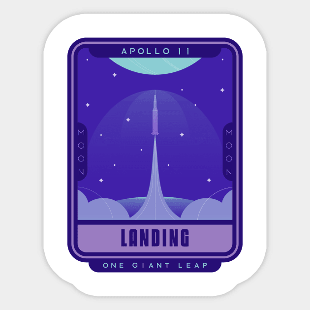 Apollo 11 Landing - One Giant Leap Sticker by Ken Adams Store